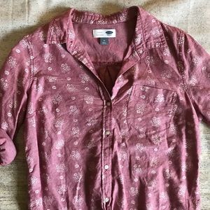 Old Navy boyfriend printed button up blouse